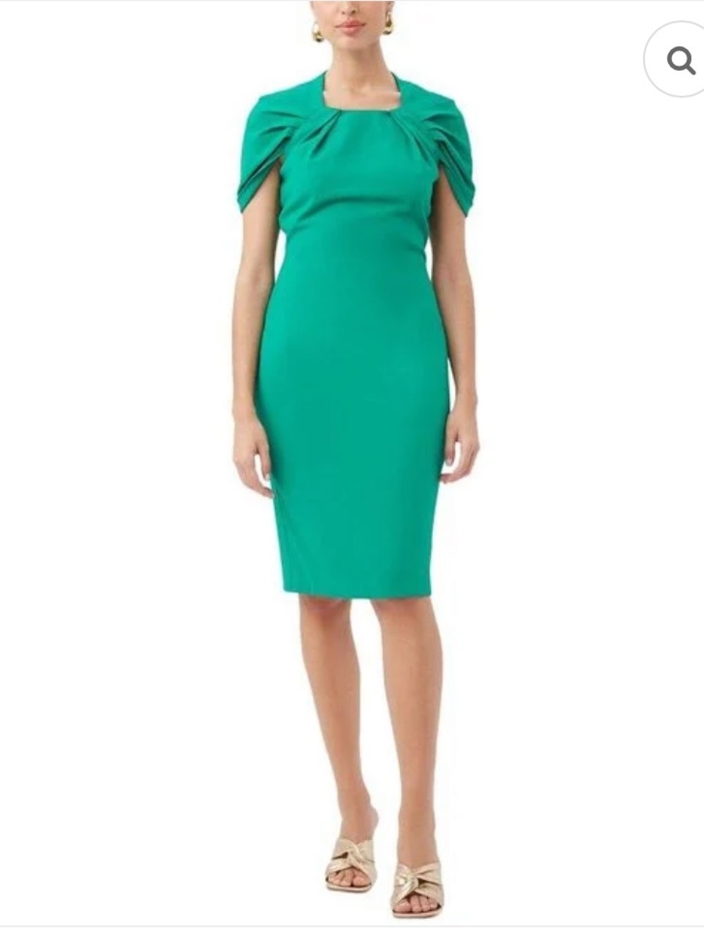 Trina Turk NWT Keisha 2 Emerald Green Cap Sleeve Midi Dress Size 16